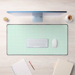 Faye und Lauren Light Green Gingham Schreibtischunterlage