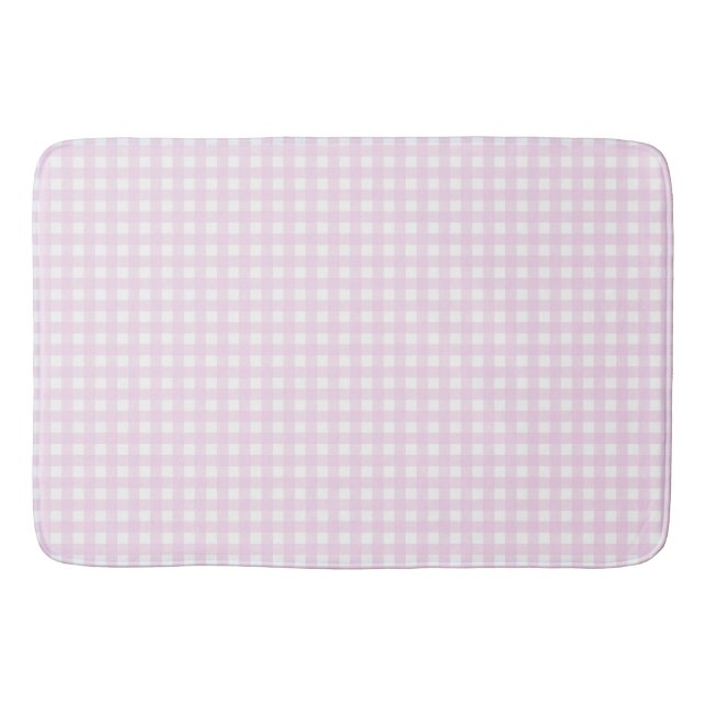 Faye und Lauren Light Pink Gingham Badematte (Vorderseite)
