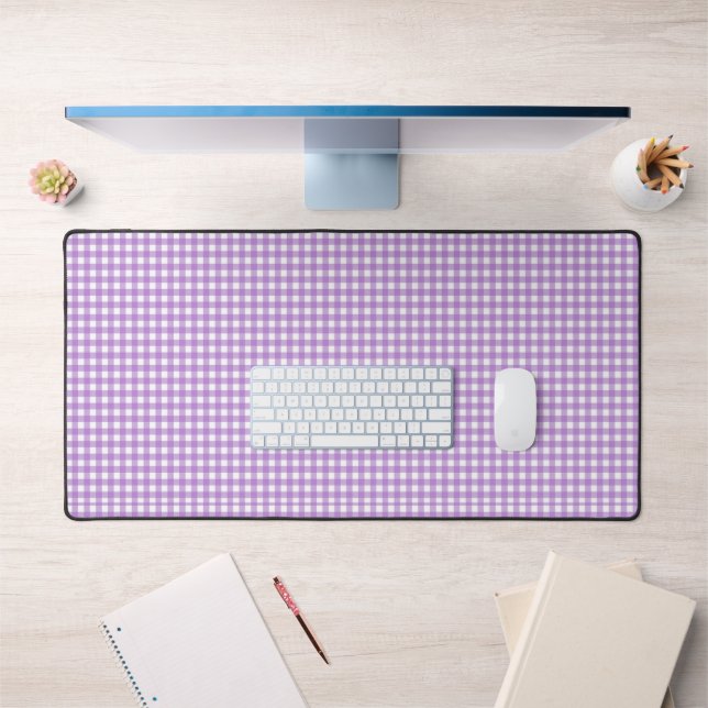 Faye und Lauren Lila Gingham Schreibtischunterlage (Büro 1)