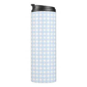 Faye und Lauren Pastel Blue Gingham Thermosbecher