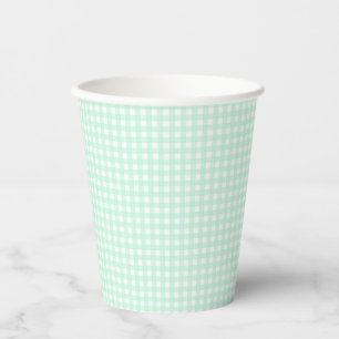 Faye und Lauren Pastel Gingham Green Pappbecher