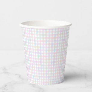 Faye und Lauren Pastel Gingham Multicolor Pappbecher