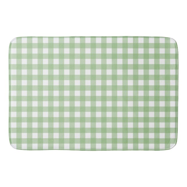 Faye und Lauren Pastel Green Gingham Badematte (Vorderseite)