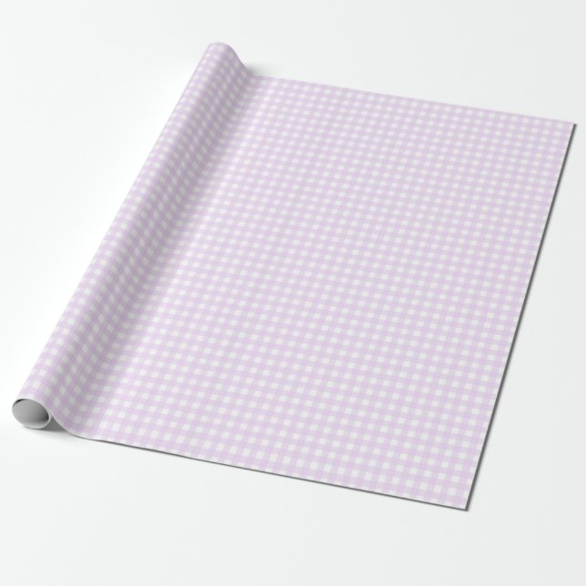 Faye und Lauren Pastel Lila Gingham Geschenkpapier (Ungerollt)
