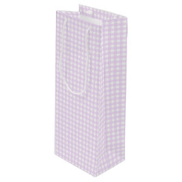 Faye und Lauren Pastel Lila Gingham Geschenktüte Für Weinflaschen