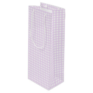 Faye und Lauren Pastel Lila Gingham Geschenktüte Für Weinflaschen