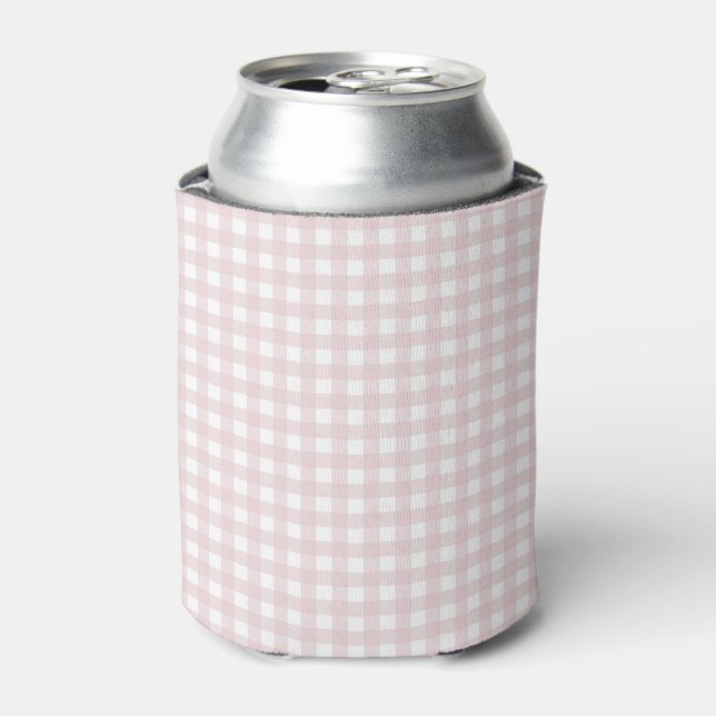 Faye und Lauren Pastel Pink Gingham Dosenkühler (Kanne Vorderseite)