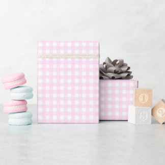 Faye und Lauren Pastel Pink Gingham Geschenkpapier