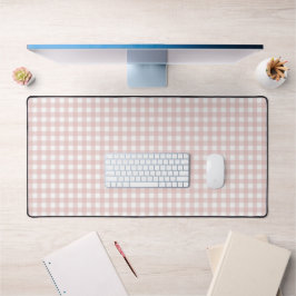 Faye und Lauren Pastel Pink Gingham Schreibtischunterlage