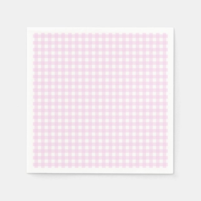 Faye und Lauren Pastel Pink Gingham Serviette (Vorderseite)
