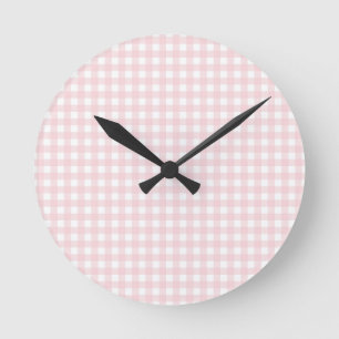 Faye und Lauren Pastel Pink Runde Wanduhr
