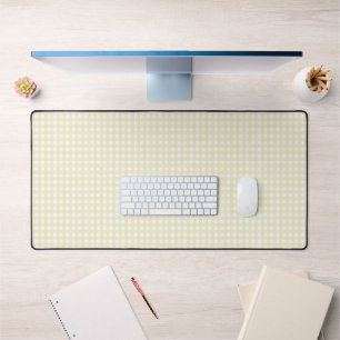 Faye und Lauren Pastel Yellow Gingham Schreibtischunterlage