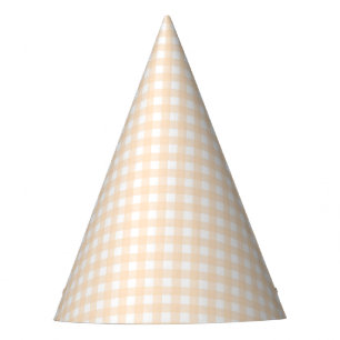 Faye und Lauren Peach Gingham Partyhütchen