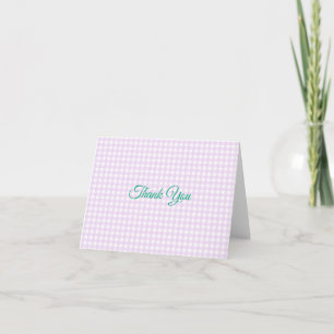 Faye und Lauren Pink Gingham Dankeskarte