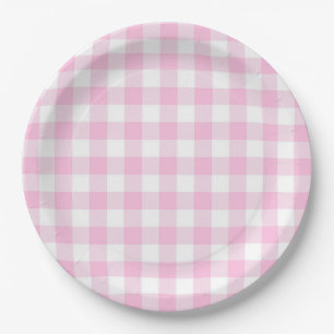 Faye und Lauren Pink Kariert Pappteller