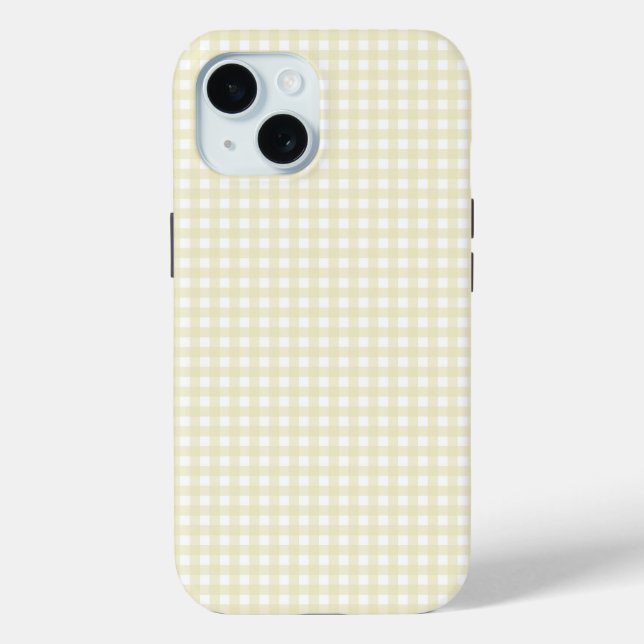 Faye und Lauren Soft Yellow Gingham Case-Mate iPhone Hülle (Rückseite)