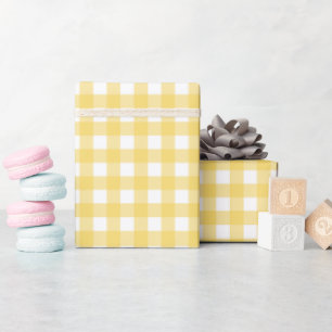 Faye und Lauren Yellow Gingham Geschenkpapier