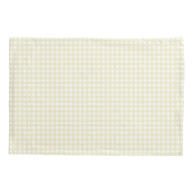 Faye Yellow Gingham Kissenbezug (Rückseite)