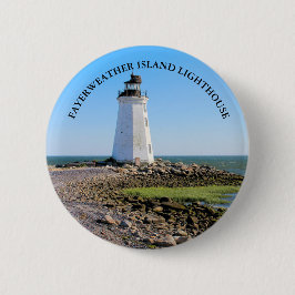 Fayerweather Island Lighthouse CT Round Button