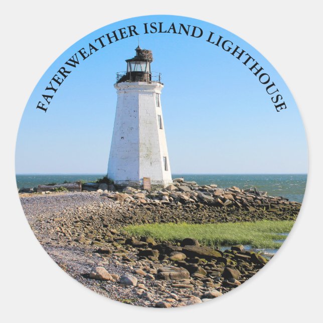 Fayerweather Island Lighthouse CT Round Sticker (Vorderseite)