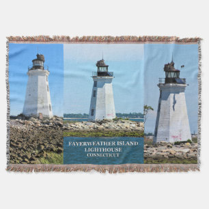 Fayerweather Island Lighthouse, CT Throw Blanket Decke