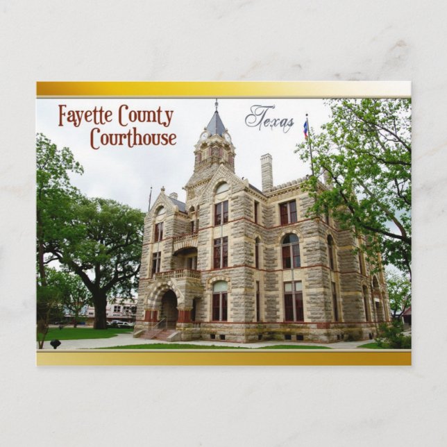 Fayette Landkreis Courthouse, La Grange, Texas Postkarte (Vorderseite)