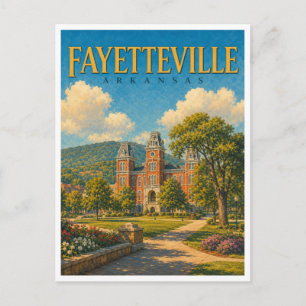 Fayetteville Arkansas Campus Green GeoSaga Postkarte