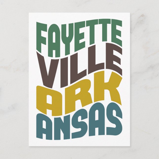 Fayetteville Arkansas Retro Wave Postkarte (Vorderseite)