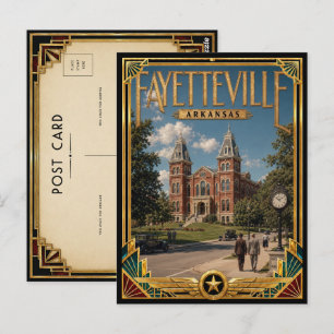 Fayetteville Arkansas Vintage Art Deco Golden Age Postkarte