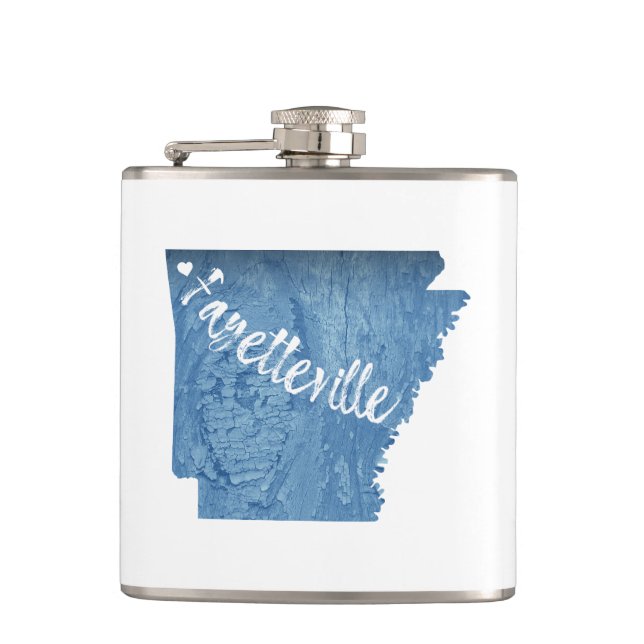 Fayetteville Arkansas Wood Grain Flachmann (Vorderseite)