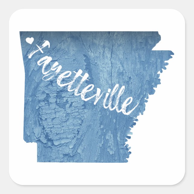 Fayetteville Arkansas Wood Grain Quadratischer Aufkleber (Vorderseite)