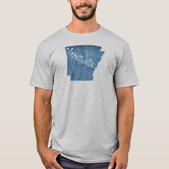 Fayetteville Arkansas Wood Grain T-Shirt (Vorderseite)
