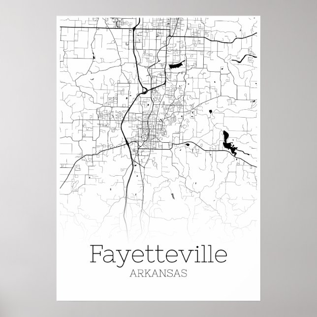 Fayetteville Map - Arkansas - City Map Poster (Vorne)