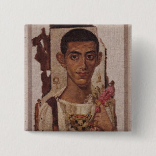 Fayum Porträt von Ammonius, von Antinoe Button