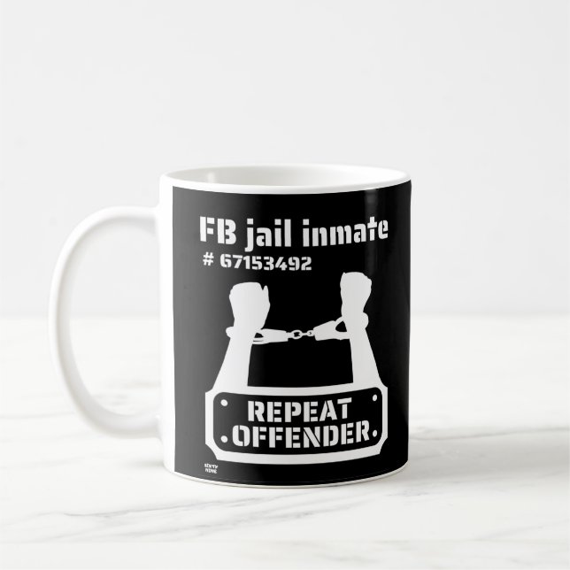 "FB JAIL INMATE" lustige Gefängnisinsasse         Kaffeetasse (Links)
