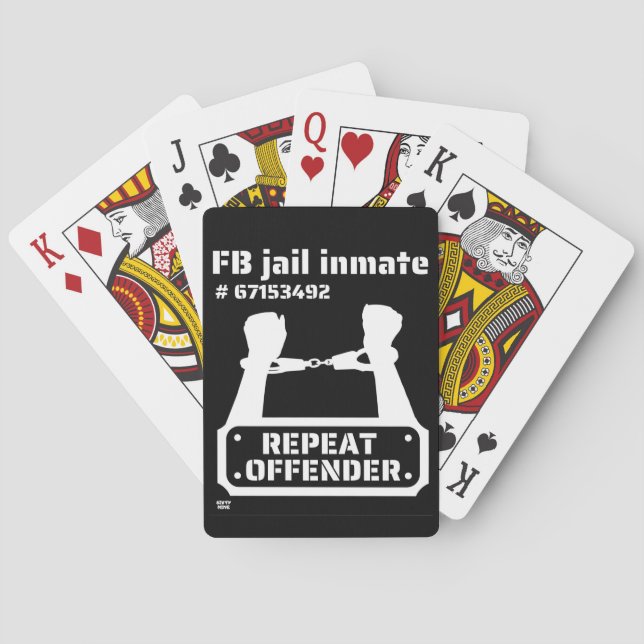 "FB JAIL INMATE" lustige Gefängnisinsasse  Spielkarten (Rückseite)