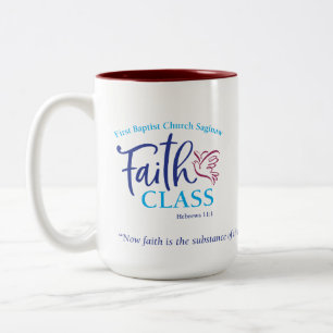 FBC Saginaw Glauben-Klasse 15 Unze. Kaffee-Tasse Zweifarbige Tasse