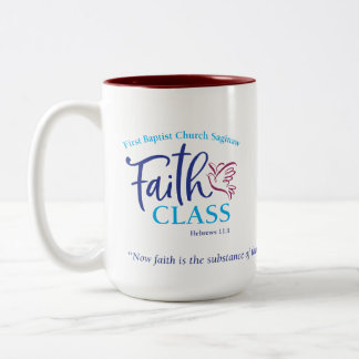 FBC Saginaw Glauben-Klasse 15 Unze. Kaffee-Tasse Zweifarbige Tasse