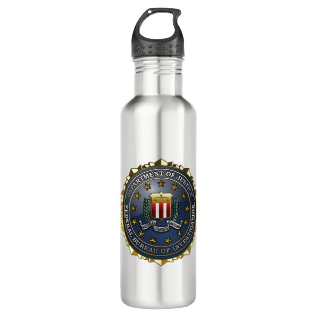 FBI-Emblem Edelstahlflasche (Vorderseite)