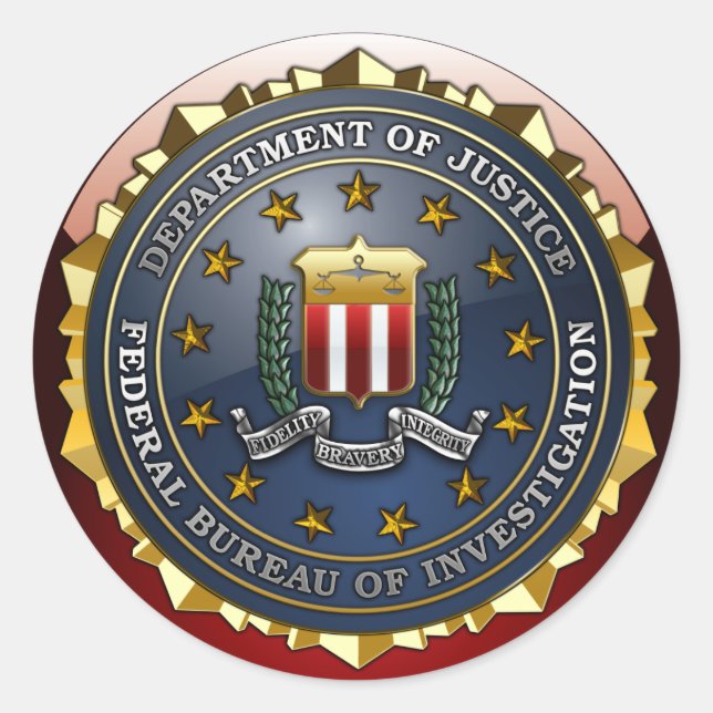 FBI-Emblem Runder Aufkleber (Vorderseite)