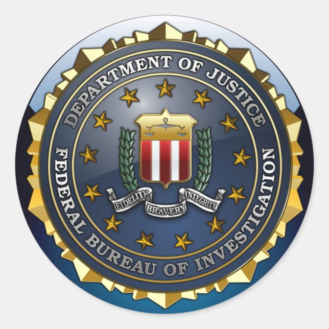 FBI-Emblem Runder Aufkleber (Vorderseite)