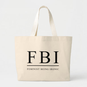 FBI Feministin ist ironisch lustig Jumbo Stoffbeutel