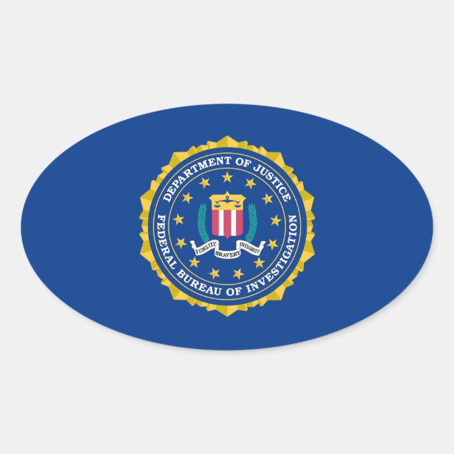 FBI-Flag Ovaler Aufkleber (Vorderseite)
