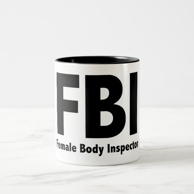 FBI Herr Funny Rude Spaß Zweifarbige Tasse (Mittel)