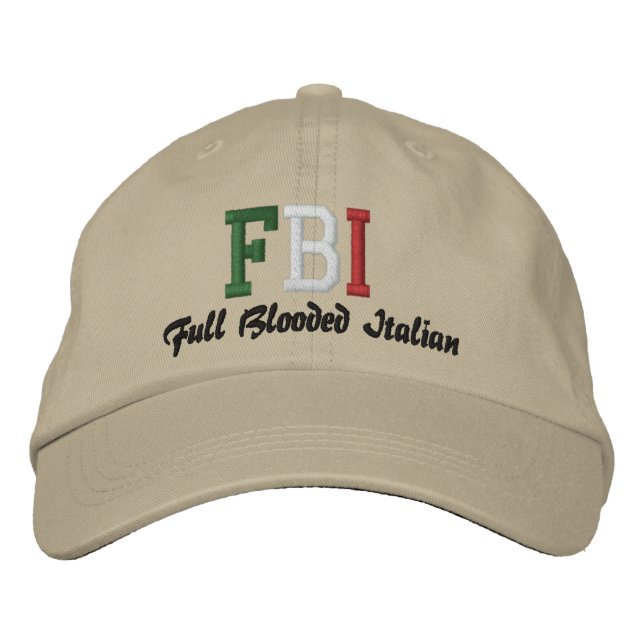 FBI, Vollblut Italienisch! Bestickte Baseballkappe (Vorderseite)