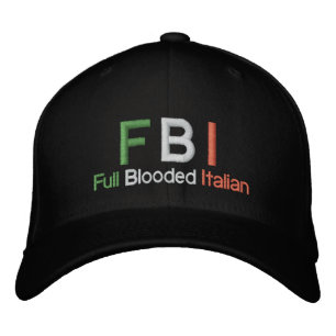 FBI Vollblutgetränkte italienische schwarze Baseba Bestickte Kappe