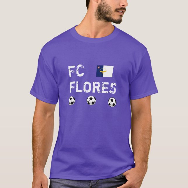 FC Flores (Azoren) kundenspezifisches T-Shirt (Vorderseite)