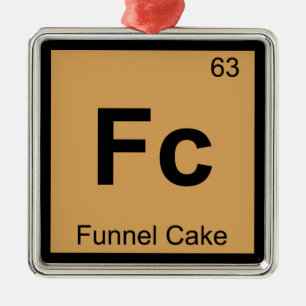 Fc - Trichterkuchen Chemie Periodensystem Symbol Silbernes Ornament