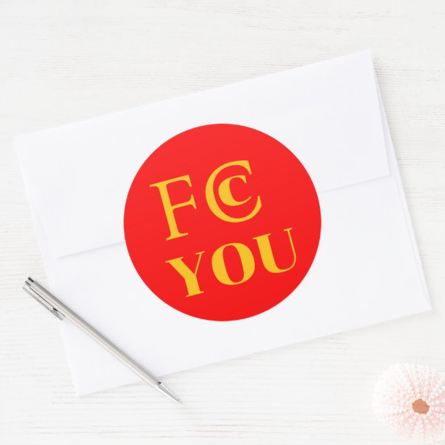 FCC YOU Aufkleber (Umschlag)
