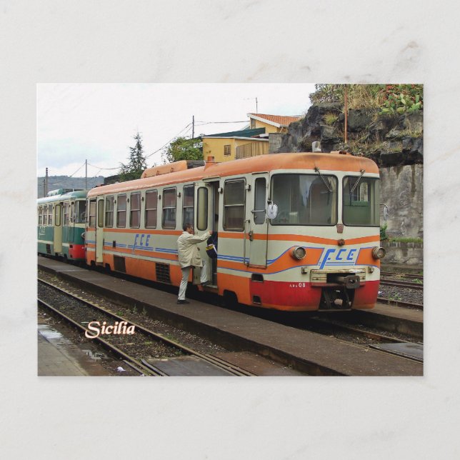 FCE Ferrovie Circum Etnea in Bronté Postkarte (Vorderseite)